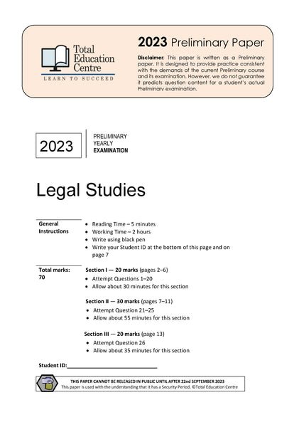 2023 Preliminary (Yr 11) Legal Studies