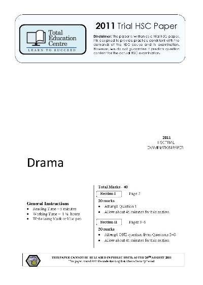 2011 Trial HSC Drama