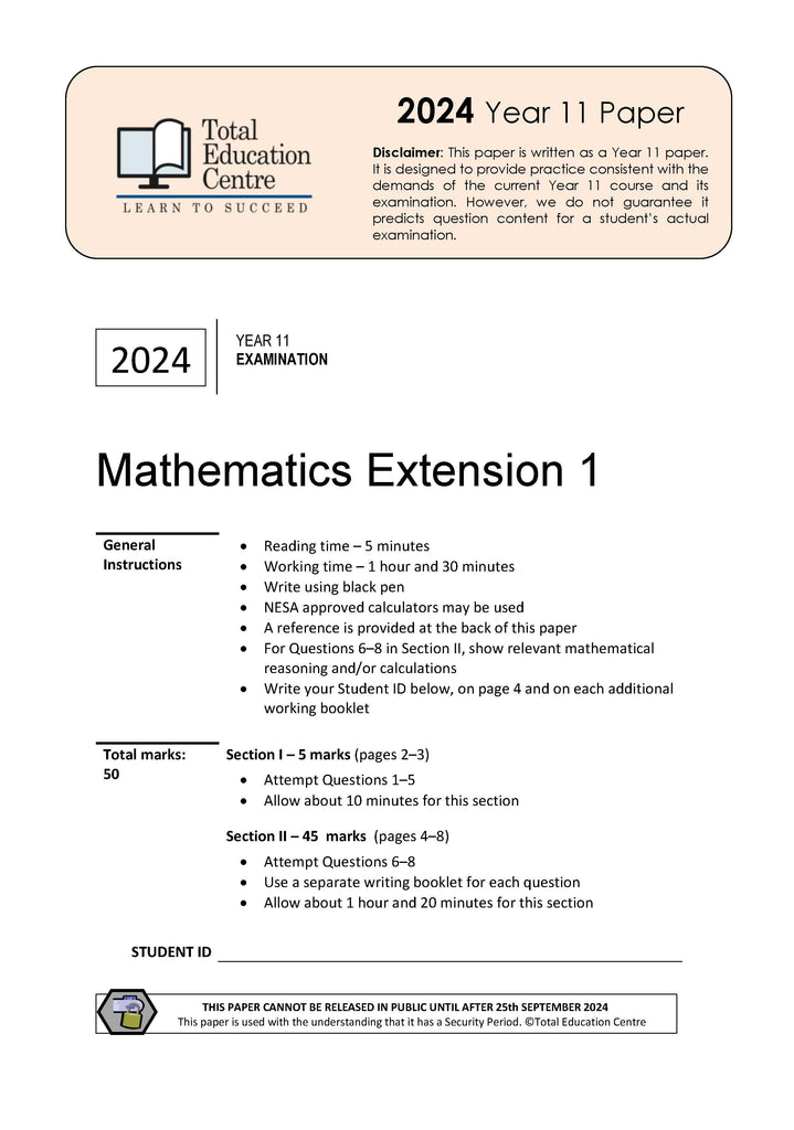 2022 English Advanced Year 11 - Paper 1 | Total Education Centre