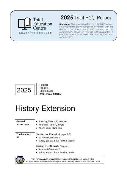 2025 Trial HSC Extension History