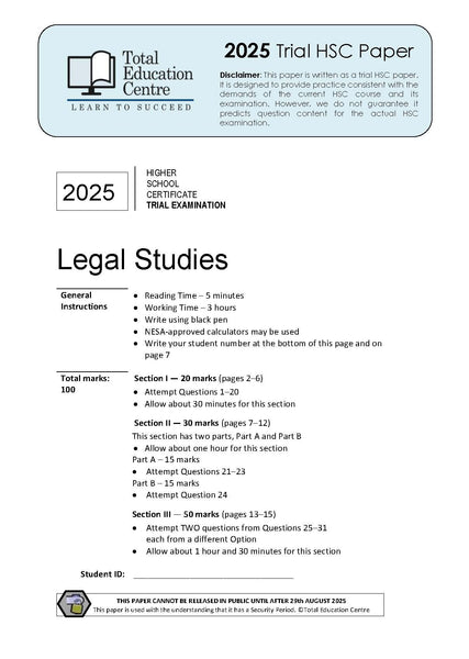 2025 Trial HSC Legal Studies