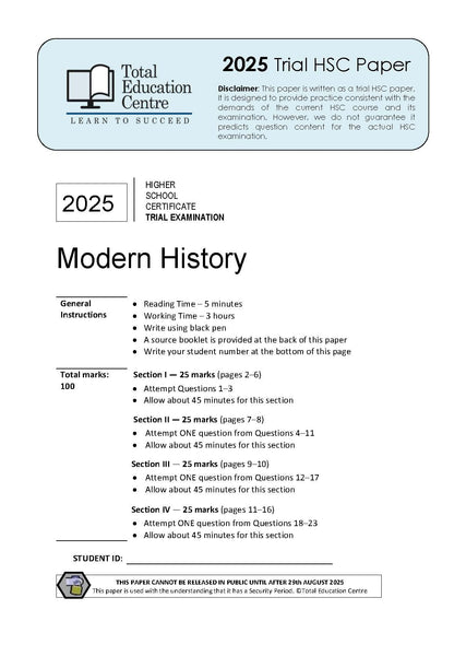 2025 Trial HSC Modern History