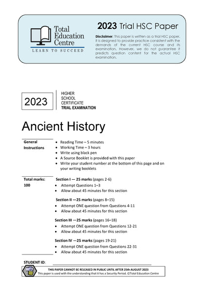 2023 Trial HSC Ancient History