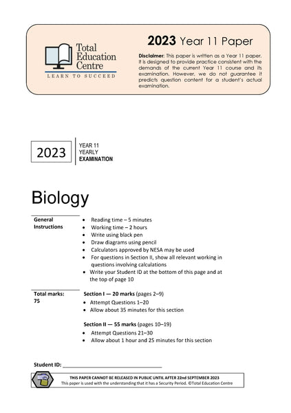 2023 Biology Year 11