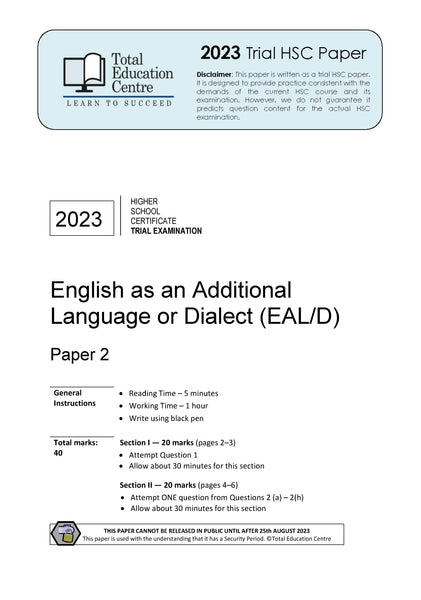 2023 English EAL/D HSC Paper 2