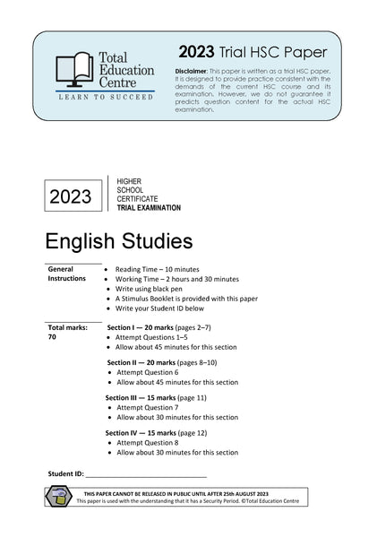 2023 English Studies HSC Trial