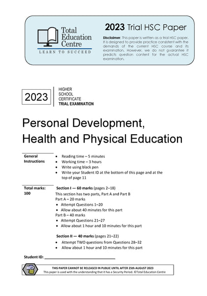 2023 Trial HSC PDHPE