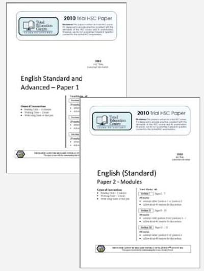 2010 Trial A HSC English Standard Papers 1 & 2