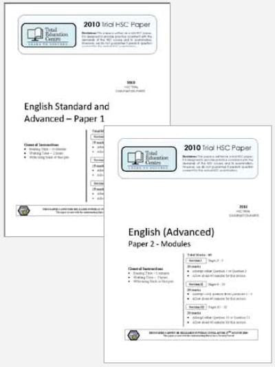 2010 Trial A HSC English Advanced Papers 1 & 2