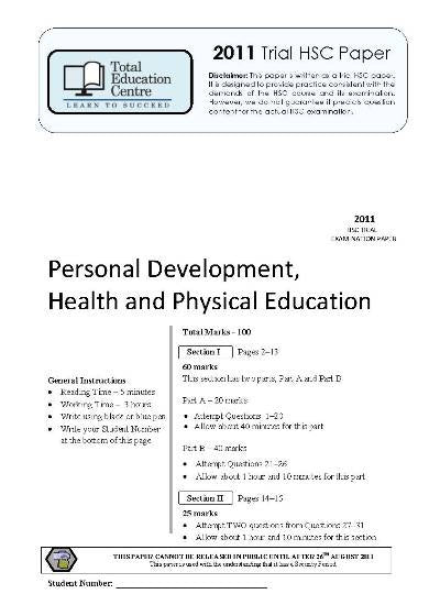 2011 Trial HSC PDHPE