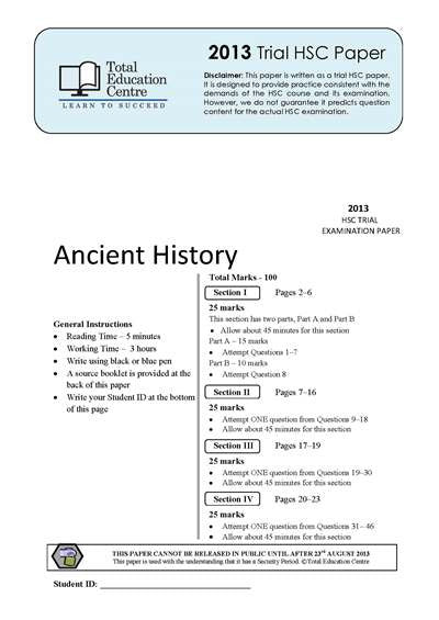 2013 Trial HSC Ancient History