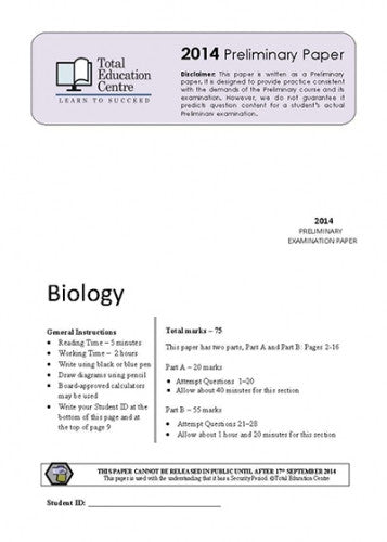 2014 Preliminary Biology (Yr 11)