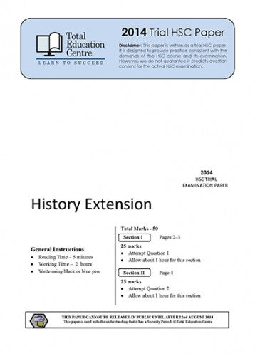 2014 Trial HSC Extension History