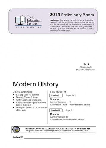 2014 Trial Prelim (Yr 11) Modern History