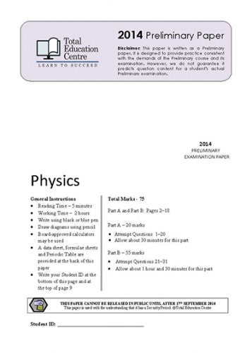 2014 Preliminary Physics (Yr 11)