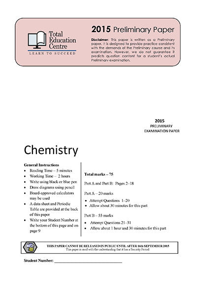 2015 Preliminary Chemistry (Yr 11)