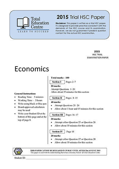 2015 Trial HSC Economics
