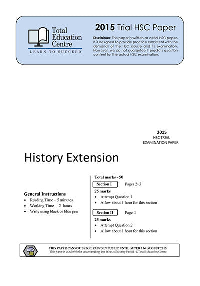 2015 Trial HSC Extension History