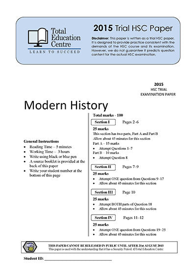 2015 Trial HSC Modern History