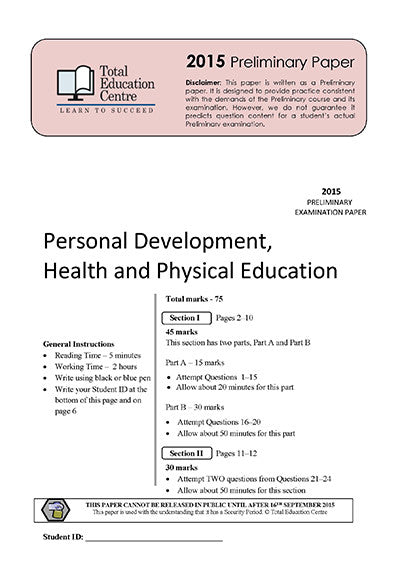 2015 Trial Preliminary (Yr 11) PDHPE