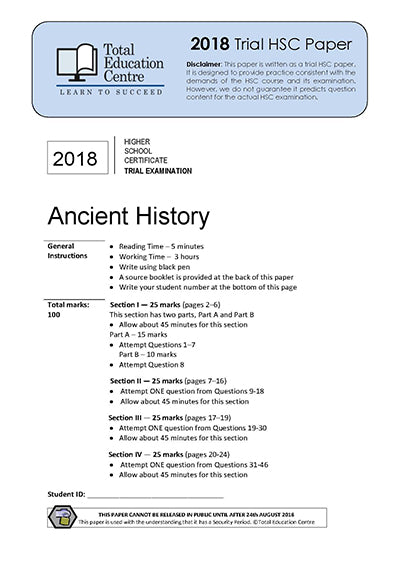 2018 Trial HSC Ancient History
