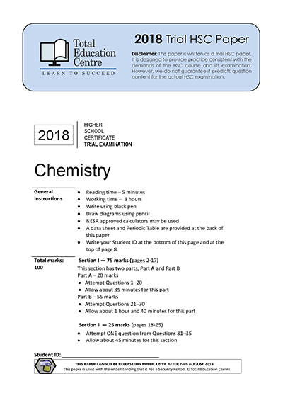 2018 Trial HSC Chemistry
