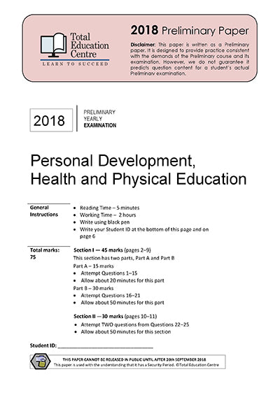 2018 Trial Preliminary (Yr 11) PDHPE