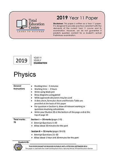 2019 Physics Year 11