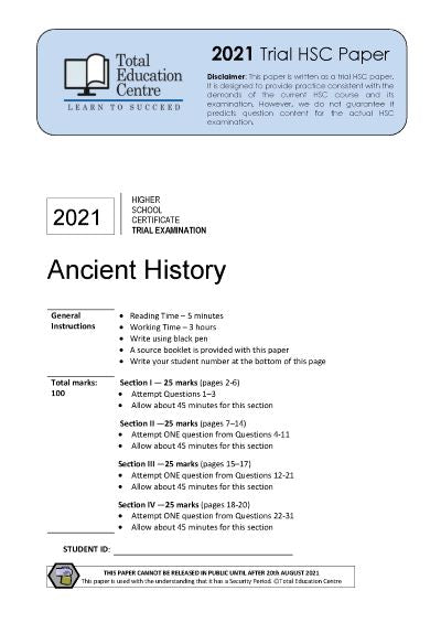 2021 Trial HSC Ancient History