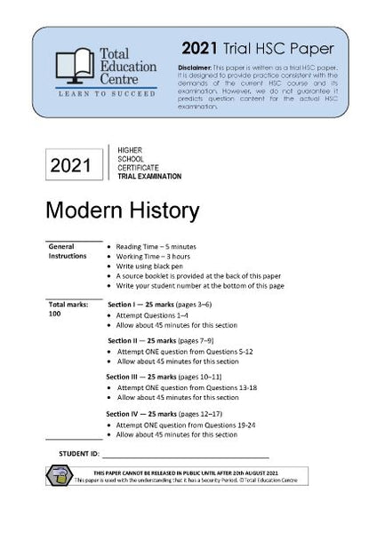 2021 Trial HSC Modern History