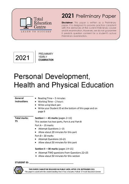 2021 Preliminary (Yr 11) PDHPE