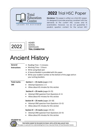 2022 Trial HSC Ancient History