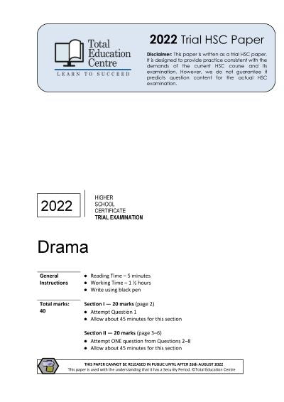 2022 Trial HSC Drama