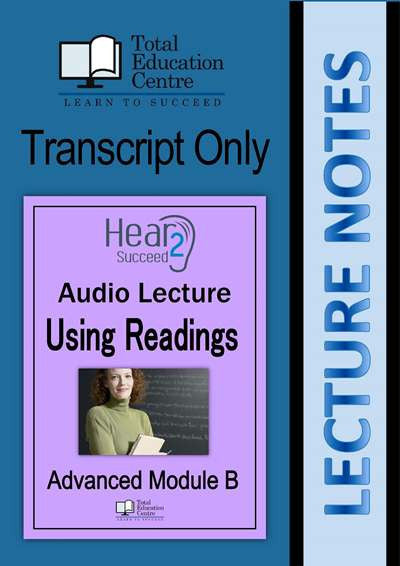 Hear2Succeed English Advanced Using Readings Notes