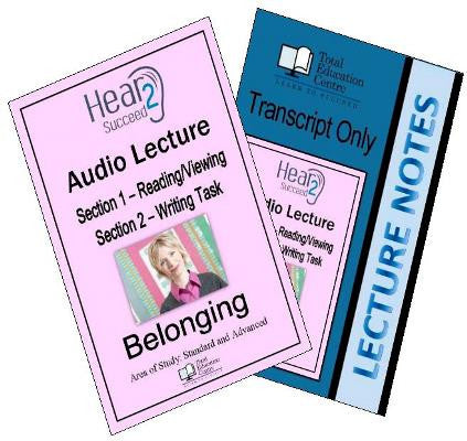 Hear2Succeed English Belonging Section 1 and 2 Notes and Audio lecture