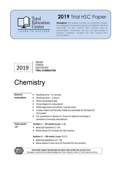 2019 Trial HSC Chemistry