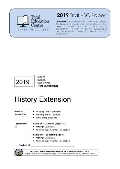 2019 Trial HSC Extension History