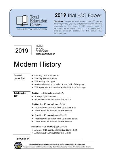 2019 Trial HSC Modern History