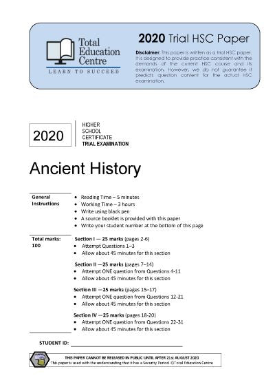 2020 Trial HSC Ancient History