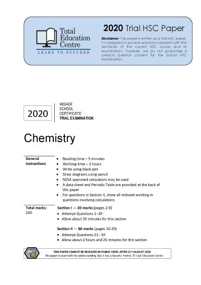 2020 Trial HSC Chemistry