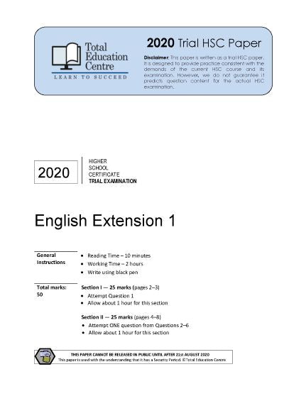 2020 Trial HSC English Extension 1