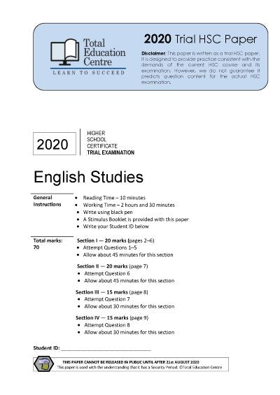 2020 English Studies HSC Trial