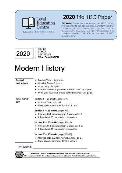 2020 Trial HSC Modern History