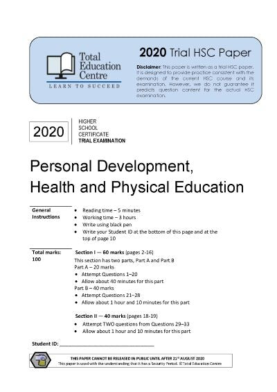 2020 Trial HSC PDHPE