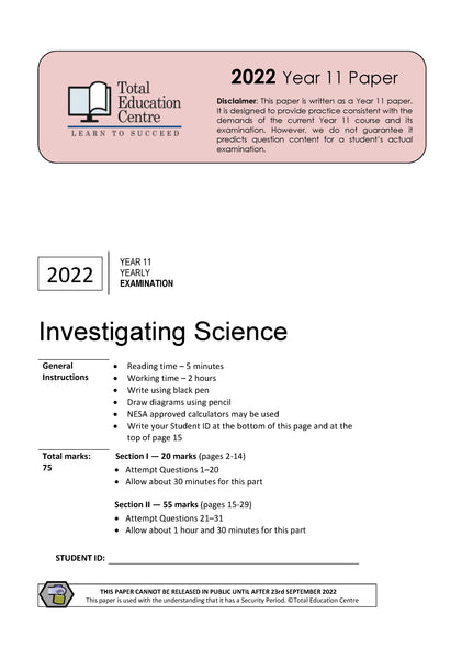 2022 Investigating Science Yr 11