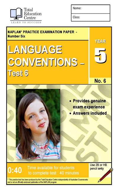 Yr 5 Language Conventions Test 6