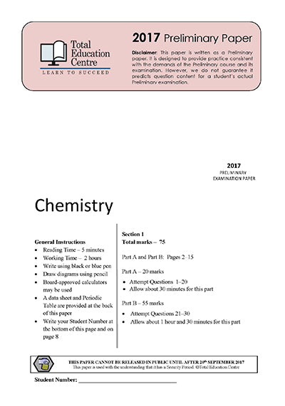 2017 Preliminary Chemistry (Yr 11)