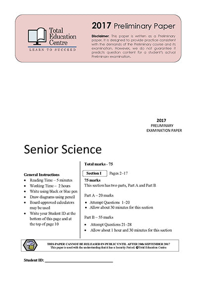 2017 Preliminary Senior Science (Yr 11)