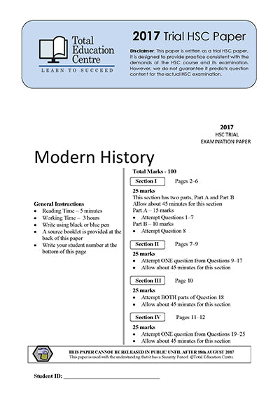 2017 Trial HSC Modern History