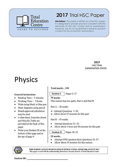 2017 Trial HSC Physics paper